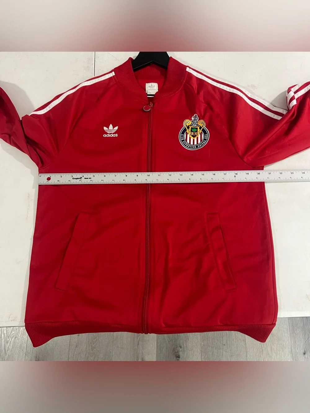 Chivas USA Track Jacket Mens Medium Red Adidas MLS Futbol Soccer